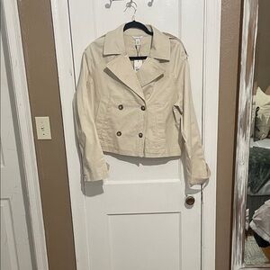 Calvin Klein Beige Double-Breasted Trench Coat